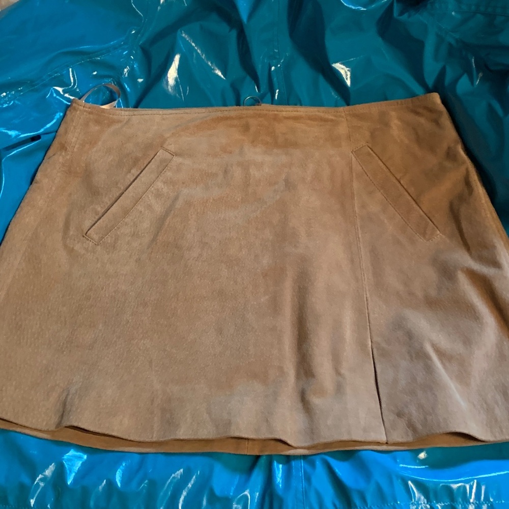 Leather mini skirt